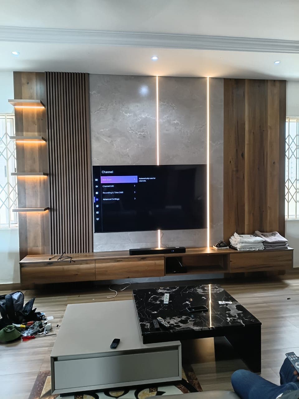 LED Feature Wall & TV Unit