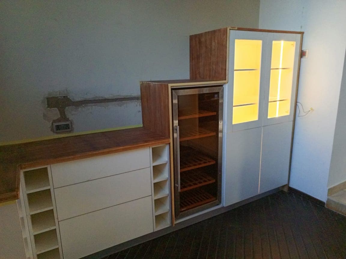 Wine & Display Cabinet — Tech1 Wood Works Accra